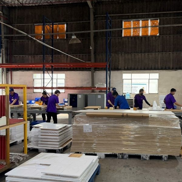 RTA Shaker cabinets packaged for international export shipping