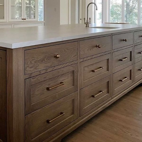 Five-piece Shaker cabinet door with recessed center panel construction