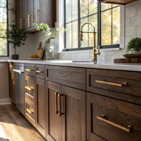 Shaker cabinets used in multi-unit residential housing developments
