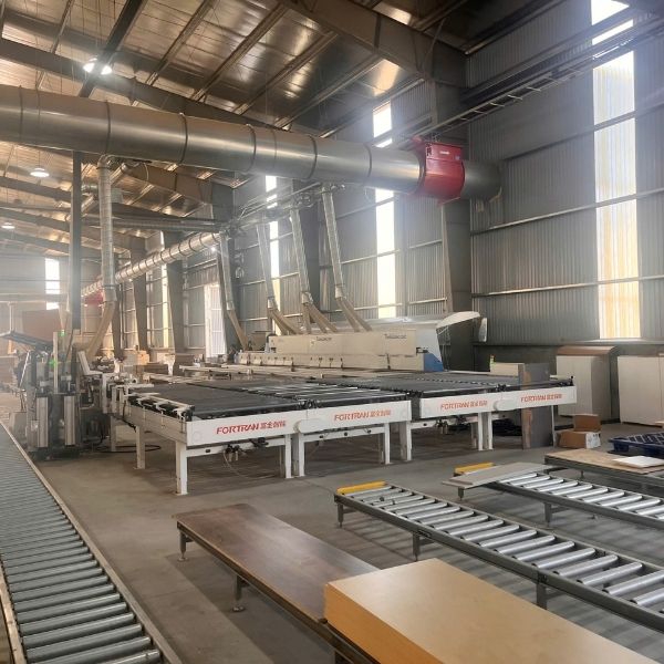 automated cabinet production factory with modern machinery