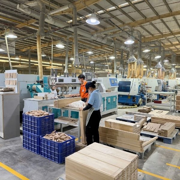 CNC machinery used in RTA cabinet manufacturing Vietnam