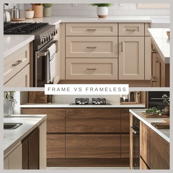 comparison between framed and frameless cabinet construction structures