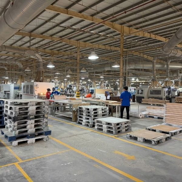 Modern cabinet manufacturing line for high-volume production in Vietnam