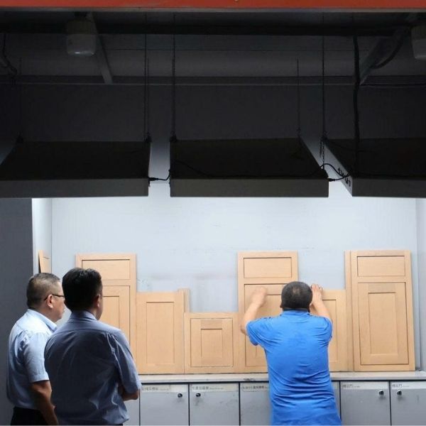 Quality inspection of shaker cabinets in cabinet factory