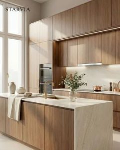 Modern veneer cabinets in a contemporary luxury kitchen design