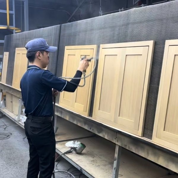 Professional painted kitchen cabinet finishing process