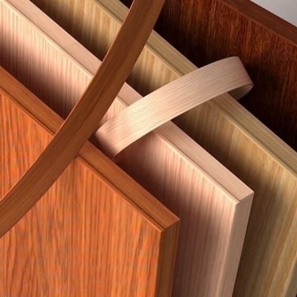 Real wood veneer applied on engineered cabinet panel