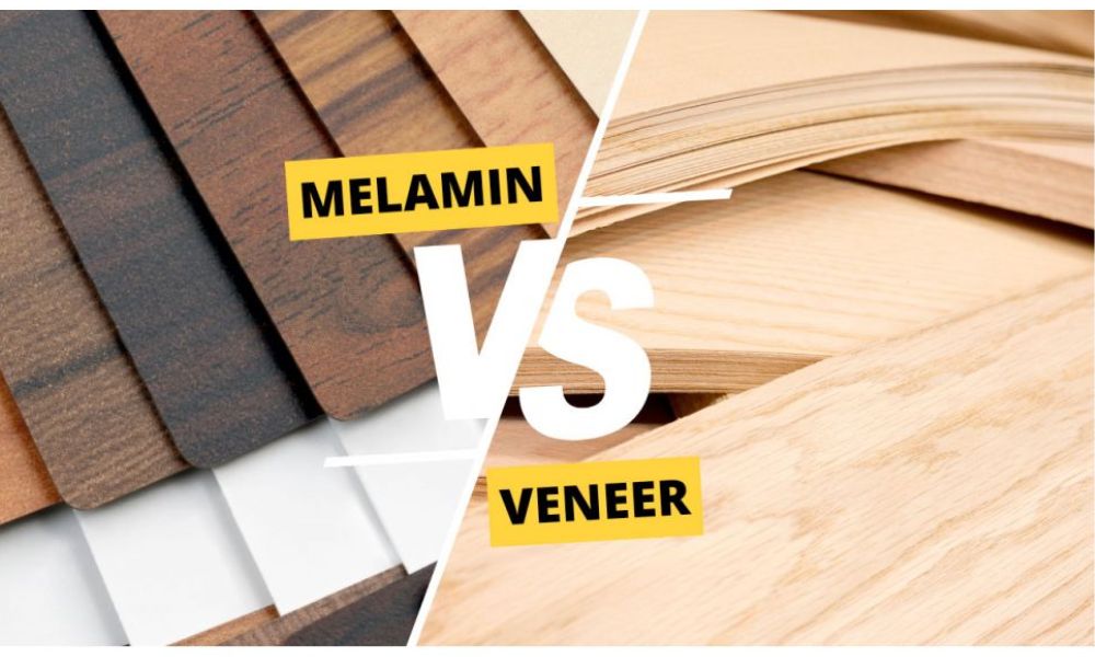 Comparison between veneer and laminate cabinet surfaces