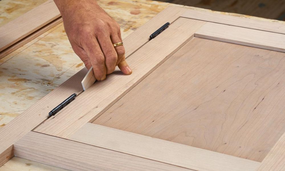 Precision door reveal on inset kitchen cabinets