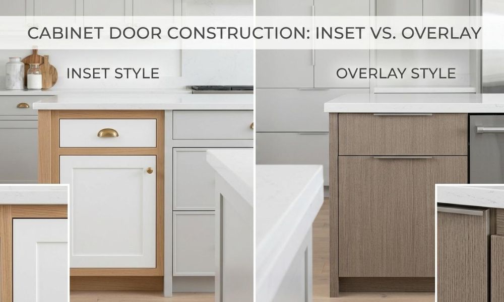 Inset cabinet construction compared with full overlay cabinets