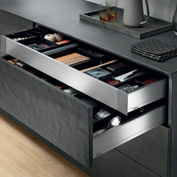 Kitchen cabinet drawer system with soft-close slides
