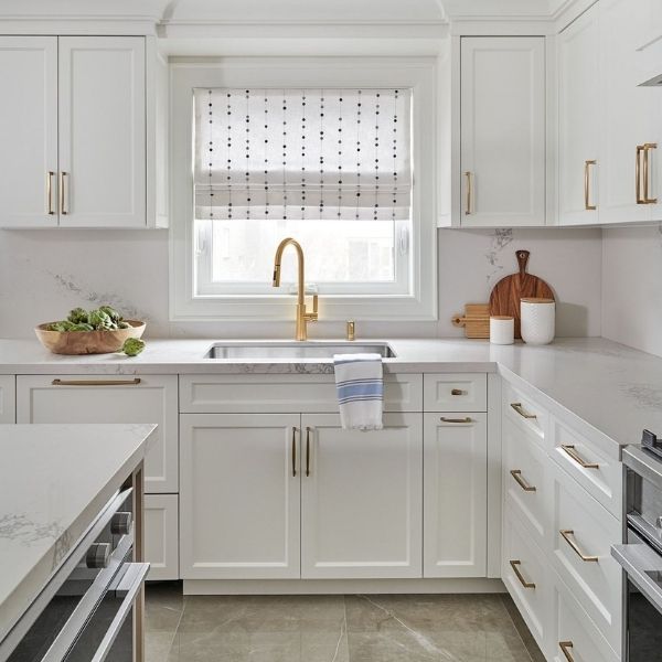 Modern shaker cabinets supporting minimalist kitchen design with clean lines and open layout