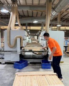 RTA kitchen cabinets manufacturer Vietnam preparing flat-pack cabinets for export container shipment