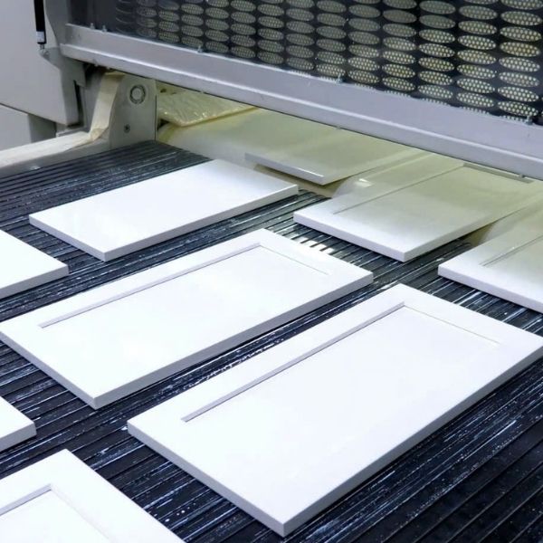 White shaker cabinet finish quality control process