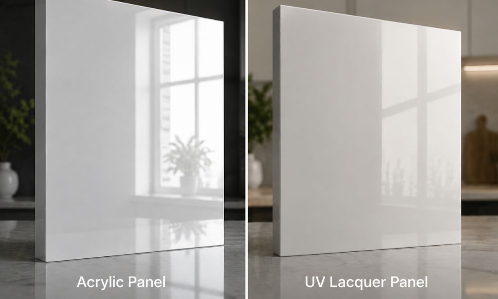 Acrylic vs UV lacquer high gloss cabinet doors