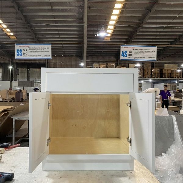 Premium plywood cabinet construction with Blum hardware