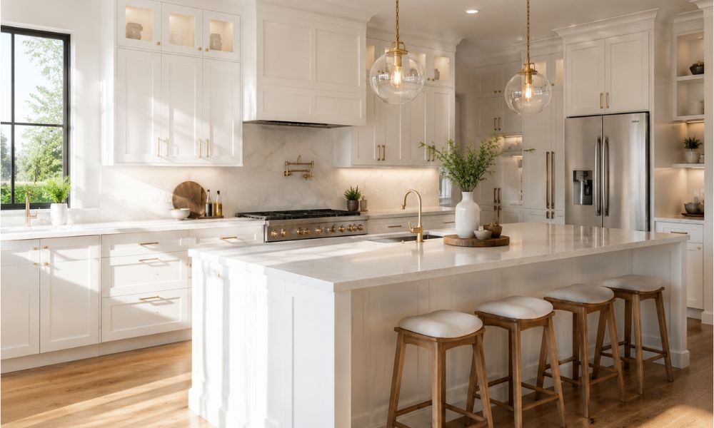 Premium white shaker kitchen cabinets manufactured in Vietnam