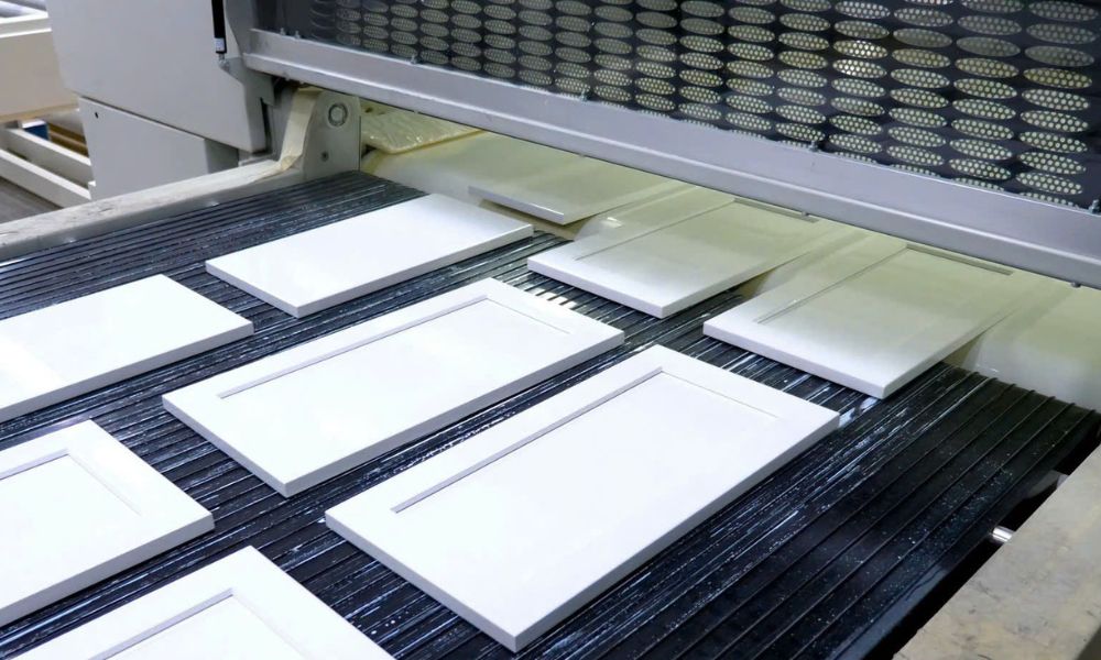UV cured lacquer finishing line for kitchen cabinet production
