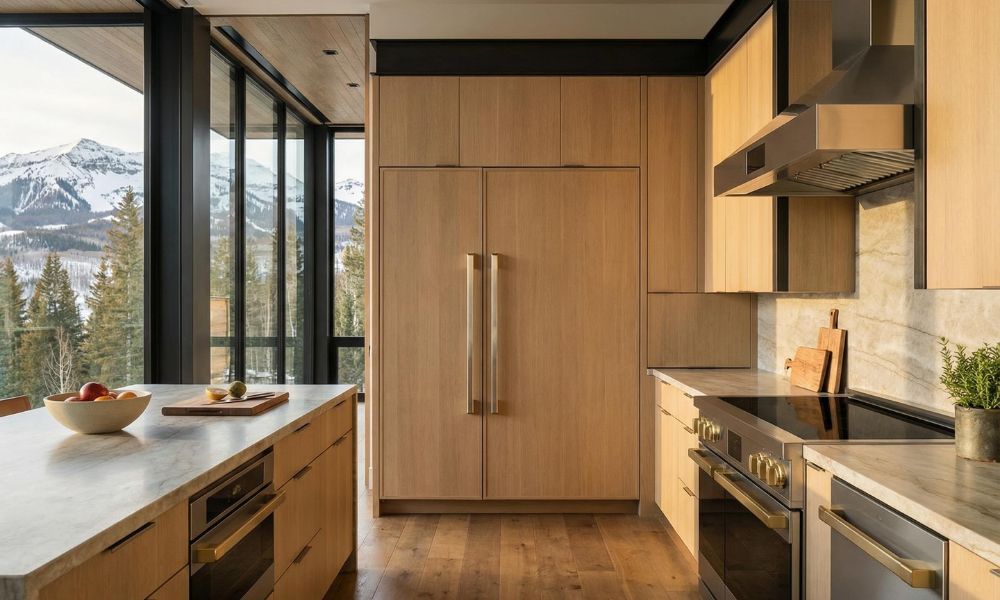 Panel-ready refrigerator cabinet depth and ventilation clearance