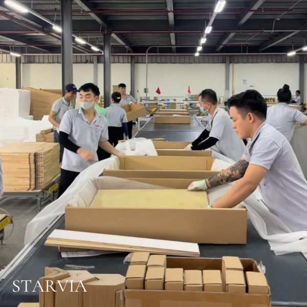 Private label kitchen cabinets Vietnam production process from sample approval to shipment