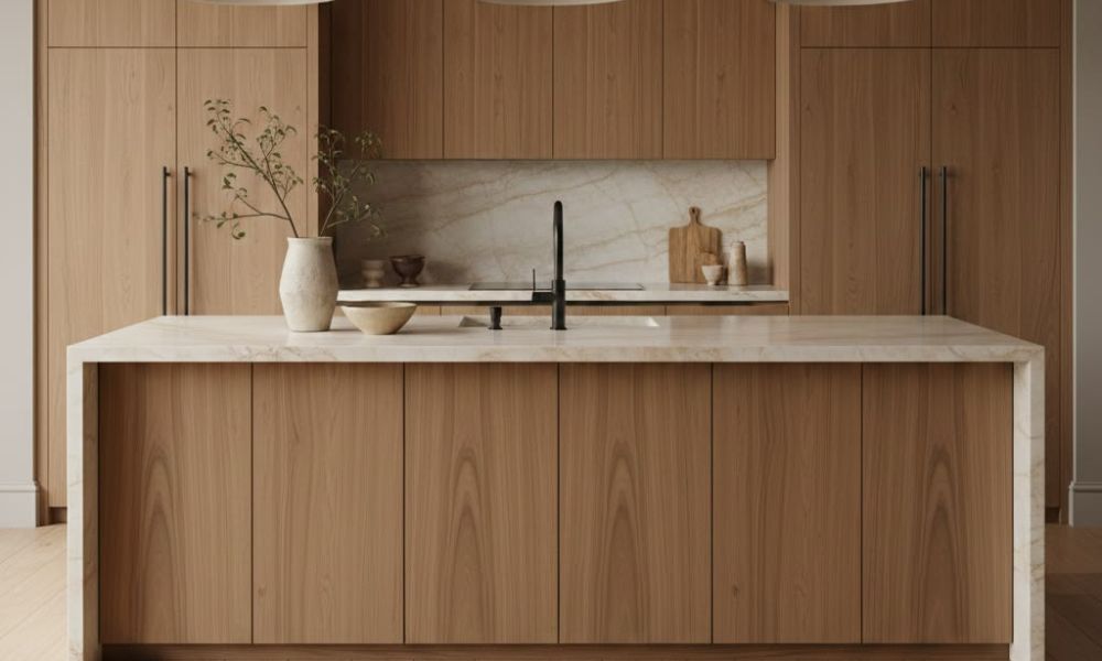 Slab door kitchen cabinets manufacturer Vietnam