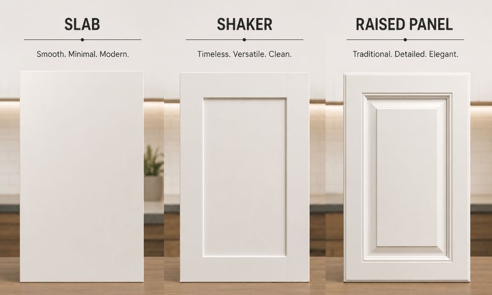 Slab vs Shaker vs raised panel cabinet doors
