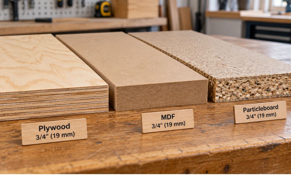 Kitchen cabinet shelf load rating wholesale OEM material comparison of plywood MDF and particleboard