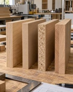Kitchen cabinet core material wholesale OEM plywood MDF particleboard solid wood