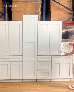 Kitchen cabinet finish durability wholesale OEM quality inspection of painted Shaker cabinet doors