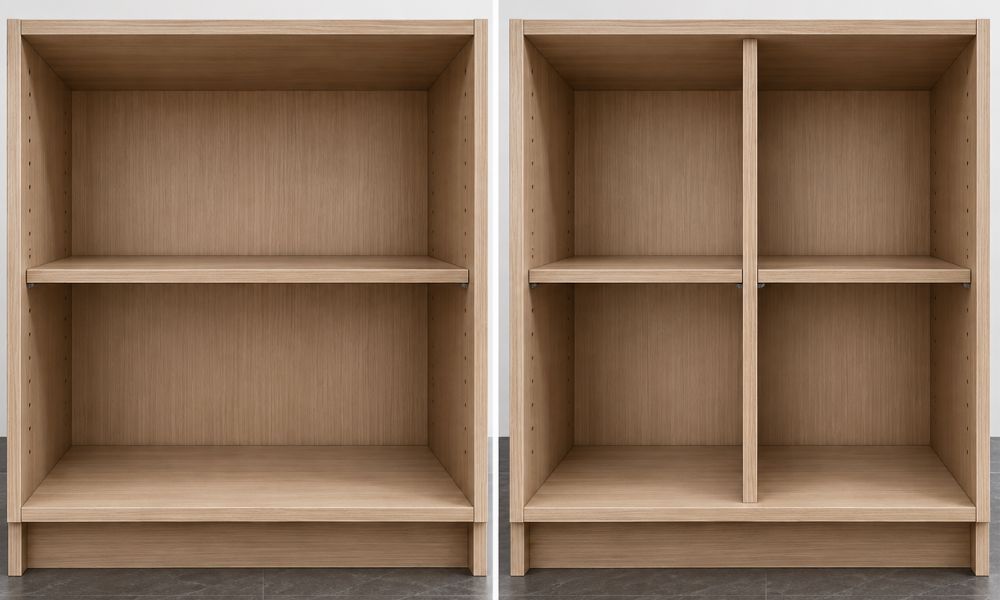 Kitchen cabinet shelf load rating wholesale OEM comparison of unsupported span and center-supported shelves